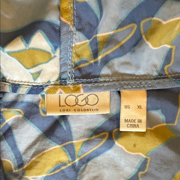 LOGO by Lori Goldstein Blue and Yellow Floral Jacket - Picture 2 of 6